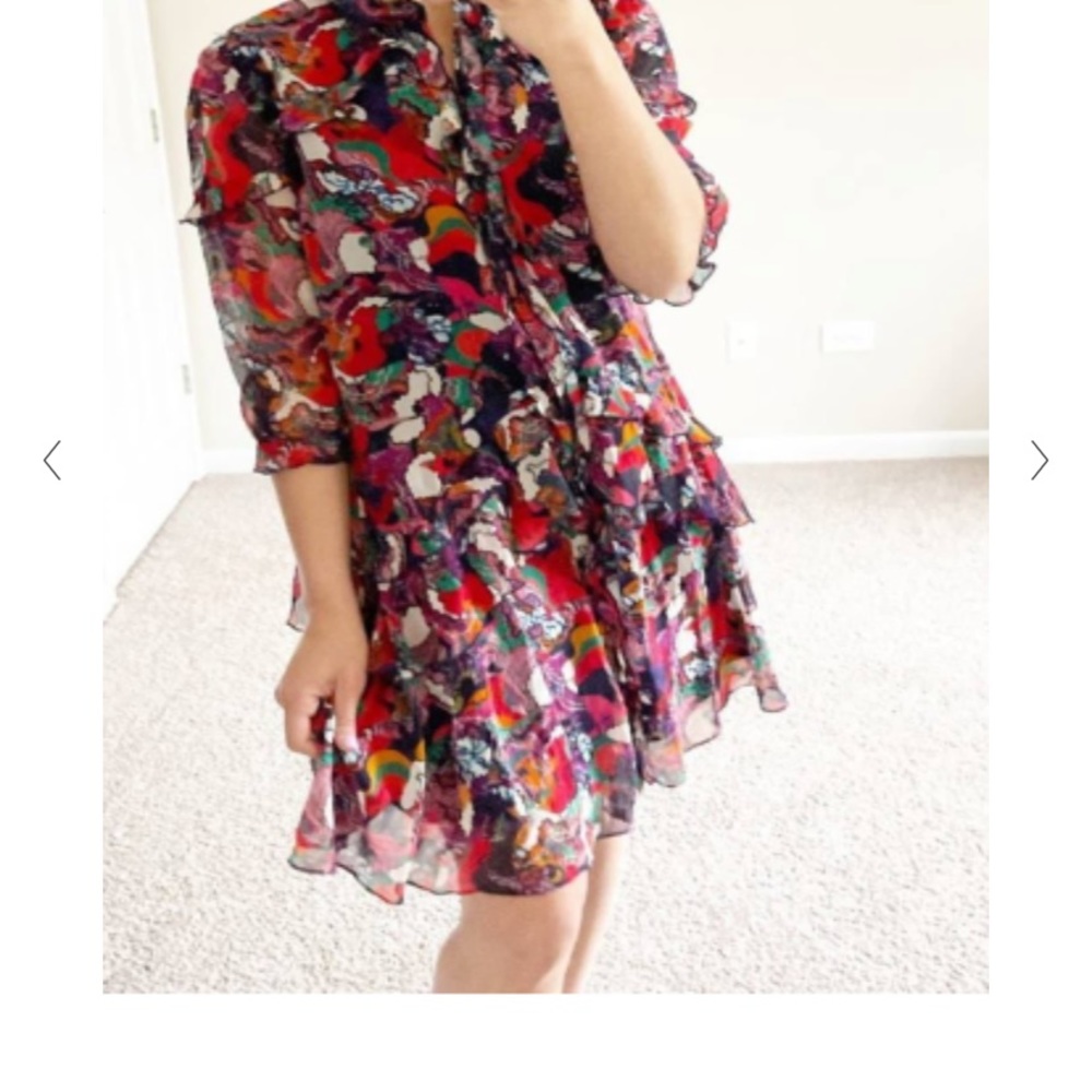 SALONI printed tilly ruffle dress - Picture 4 of 6